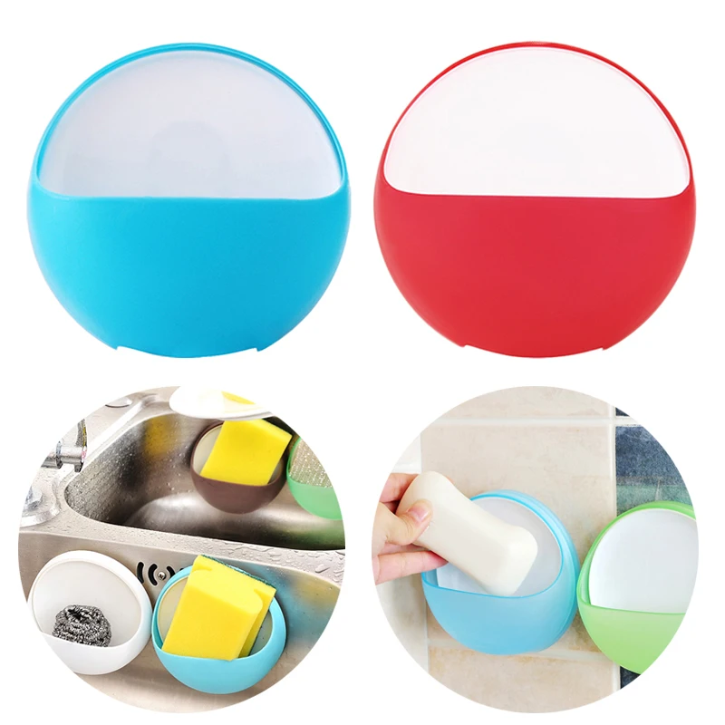Plastic Suction Cup Dish Rack Multi functional Bathroom Soap Holder