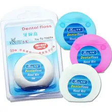 8 шт. х 50 м микро воск мята мятный аромат зубной Флоссер межзубная палочка для чистки зубов зубочистки зонд, ротовая полость гигиеническая проволока