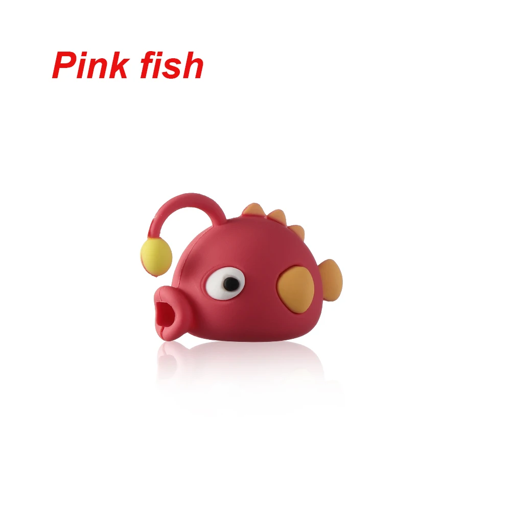 Новые формы животных Toot Минг-Минг Дракон рыба укуса защитный рукав анти-Блокировка данных линия защиты крышка милый кабель укуса - Цвет: Pink fish