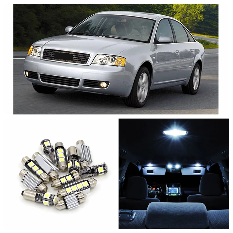

19pcs White Canbus Car LED Light Bulbs Interior Package Kit For 1997-2004 Audi A6 C5 Avant Map Dome Door Vanity mirror Lamp