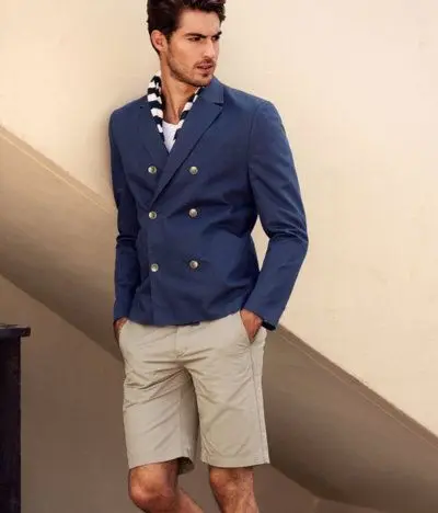 blue short blazer