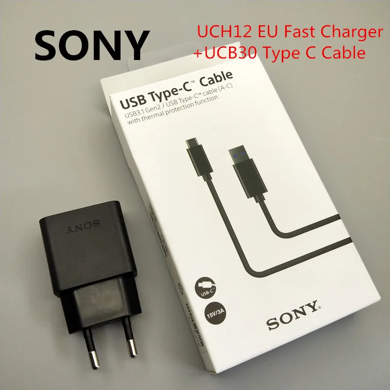 

Original SONY Quick Charger USH12 fast Adapter UCB30 USB Type C Cable for Xperia XZS L1 XZ1 X COMPACT XZ Premium XA1 ULTRA Plus