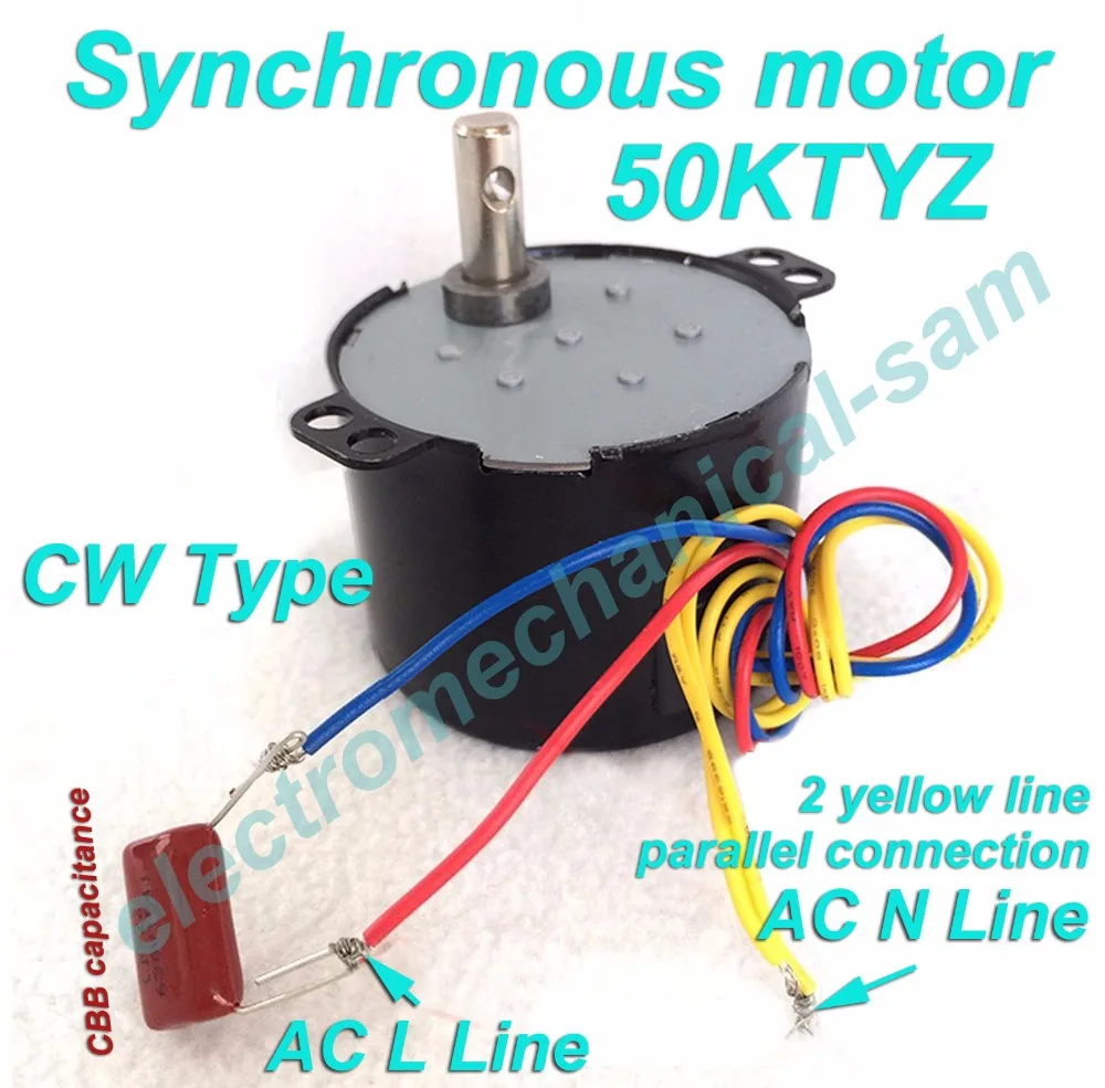 Синхронный двигатель 50KTYZ AC 110V 120V 50/60Hz 1/2.5/5/10/15/20/30/50/60/80/100/110 rmp/m CW/CCW 6W крутящий
