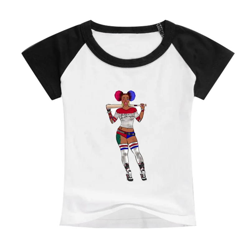ZSIIBO/Летняя футболка для мальчиков и девочек в стиле хип-хоп с принтом «раппер Карди»; модная Забавная детская одежда; детская футболка с короткими рукавами