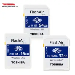 TOSHIBA FlashAir W-04 Wi-Fi SD Card 16 GB 32 GB SDHC SDXC объемом 64 Гб Class10 U3 FlashAir W-04 флэш-карта памяти карты для цифровых Камера