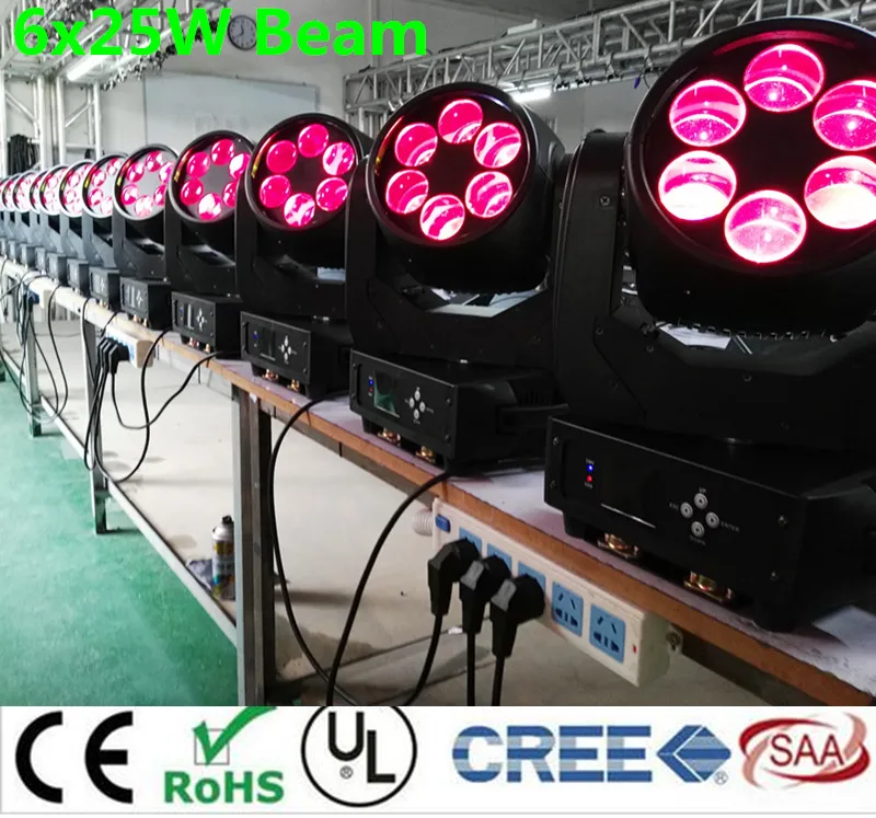 

LED Super Beam 6x25W LED moving head beam light for Bar effect led stage lighting dmx dj lights