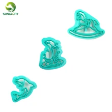 3 шт./компл. Дельфин Деревянный конь печенья Пластик КИТ Помады резак Кухня выпечки инструменты Sugarcraft украшения печенье Mold