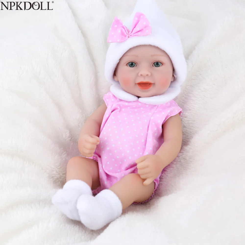 NPKDOLL 10 дюймов 25 см реалистичный виниловый силикон Bebe Reborn Baby Girl реалистичные