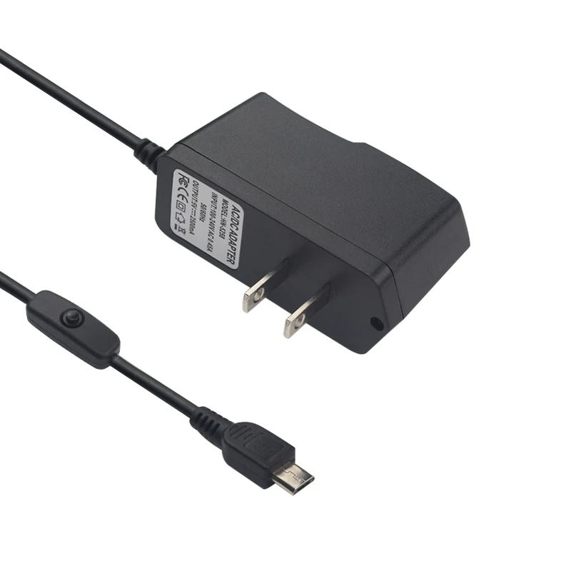 5V 2.5A блок питания с кнопкой включения/выключения Micro USB адаптер зарядного