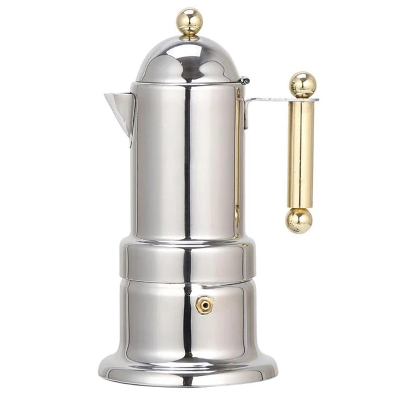 Hot sale 200Ml 4 Cups Stainless Steel Coffee Pot Moka Coffee Maker Teapot Filter Automatic Coffee Machine Espresso Machine