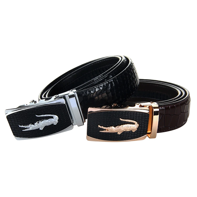 Ремень мужской из натуральной кожи с крокодиловой текстурой 140 см|belt rubber|belt trimbelt