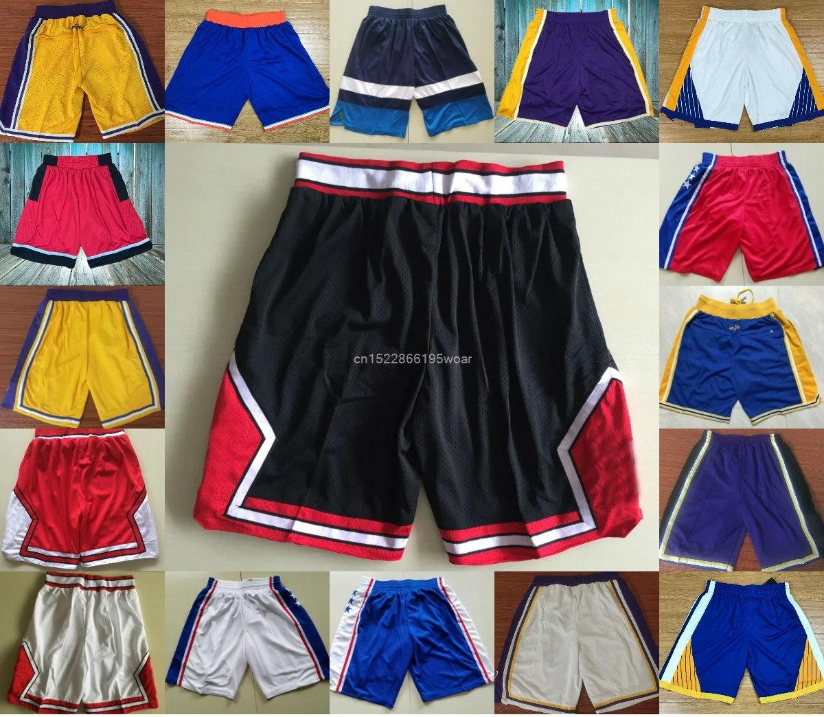 Men's Basketball Shorts Space Jam Hornets Memphis Washington Blue Red Black Yellow 23 Jordan Fast shiping |