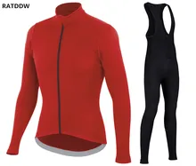 RATDDW Winter Fleece Cycling Jersey and Cycling bib pants Sets Roupa Ciclismo Bicycle Clothing Ciclismo Maillot Bike Clothes