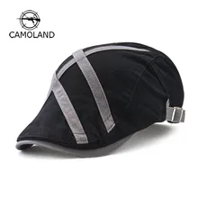 Брендовые новые весенне-летние хлопковые береты дышащие для мужчин уличные остроконечные плоские кепки вышивка кость регулируемые кепки