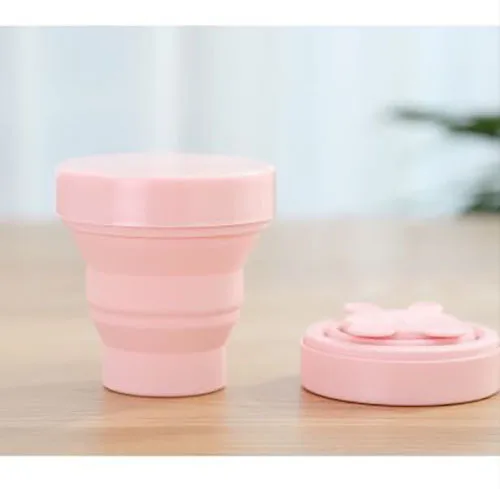 Портативная силиконовая складная чашка С Пылезащитным покрытием, детская тренировочная чашка для питьевой воды, выдвижная чашка для путешествий, чашка для воды для кемпинга