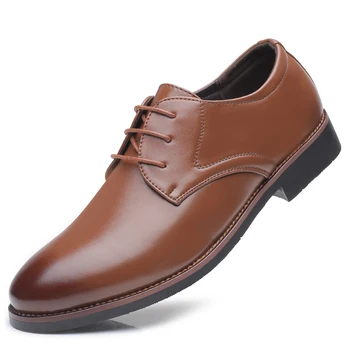 

New 2020 Spring Autumn Big Size Men's Leather Shoes Gentleman's Lace-Up Business Dress Shoes Male Large Casual Breathable Flats