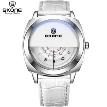 SKONE Lujo Futurista Hombres Mujeres Blanco Moda Casual Impermeable Militar de Cuarzo Marca Hot Relojes Deportivos relogio masculino