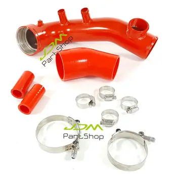 

High Flow Intake Hose Turbo Pipe Cooling Kit Red +Tial Flange For BMW N54 E88 E90 E92 135i 335i