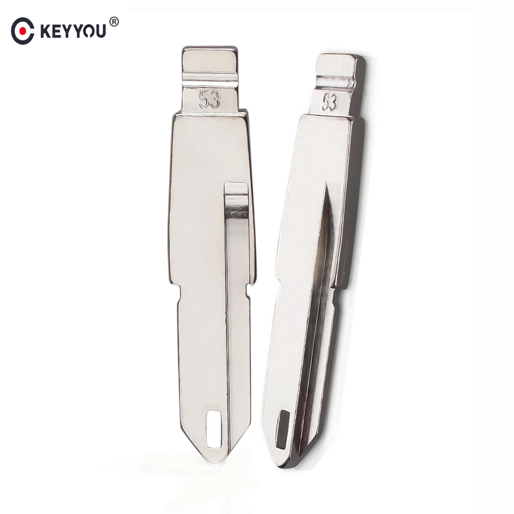 KEYYOU 10X Uncut Metal NO.53 Scale Заготовка ключа замка зажигания автомобиля KD MINI/KD900/VVDI пульт