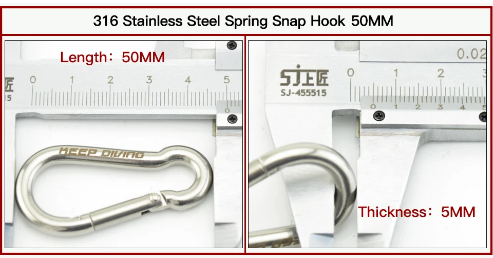 Сохраняющий Дайвинг Новое поступление 316 нержавеющая сталь пружинный карабин оборудование для дайвинга BCD безопасные аксессуары