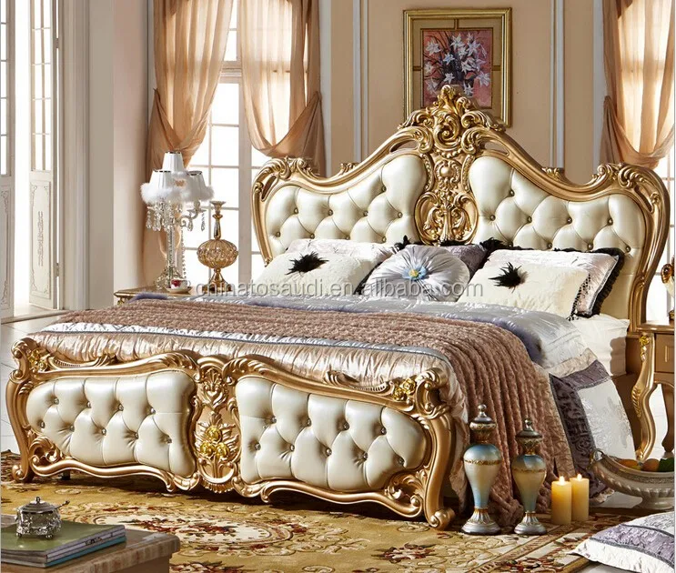 Современный Роскошный Королевский французского стиля Стиль King queen Размеры крем белая Кожевенная кровать мебель для спальни
