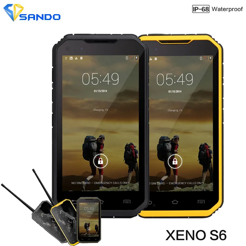 Original S6 Plus Smartphone IP68 Waterproof Dustproof Shockproof rugged phone walkie talkie MTK6582 Quad Core 5