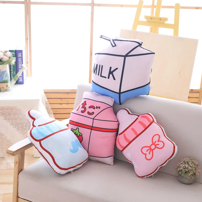 

Nordic style sofa cushion children's room decorations milk box bottle plush pillow baby toys for kids gifts