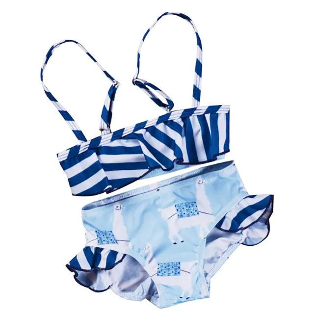 Best Offers Girls swimsuit bule stripe Kids Swimwear Children'S Swimsuit Beautiful Lovely 2 Pcs/Set 5 Size Beach Best Offers Girls swimsuit bule stripe Kids Swimwear Children'S Swimsuit Beautiful Lovely 2 Pcs/Set 5 Size Beach