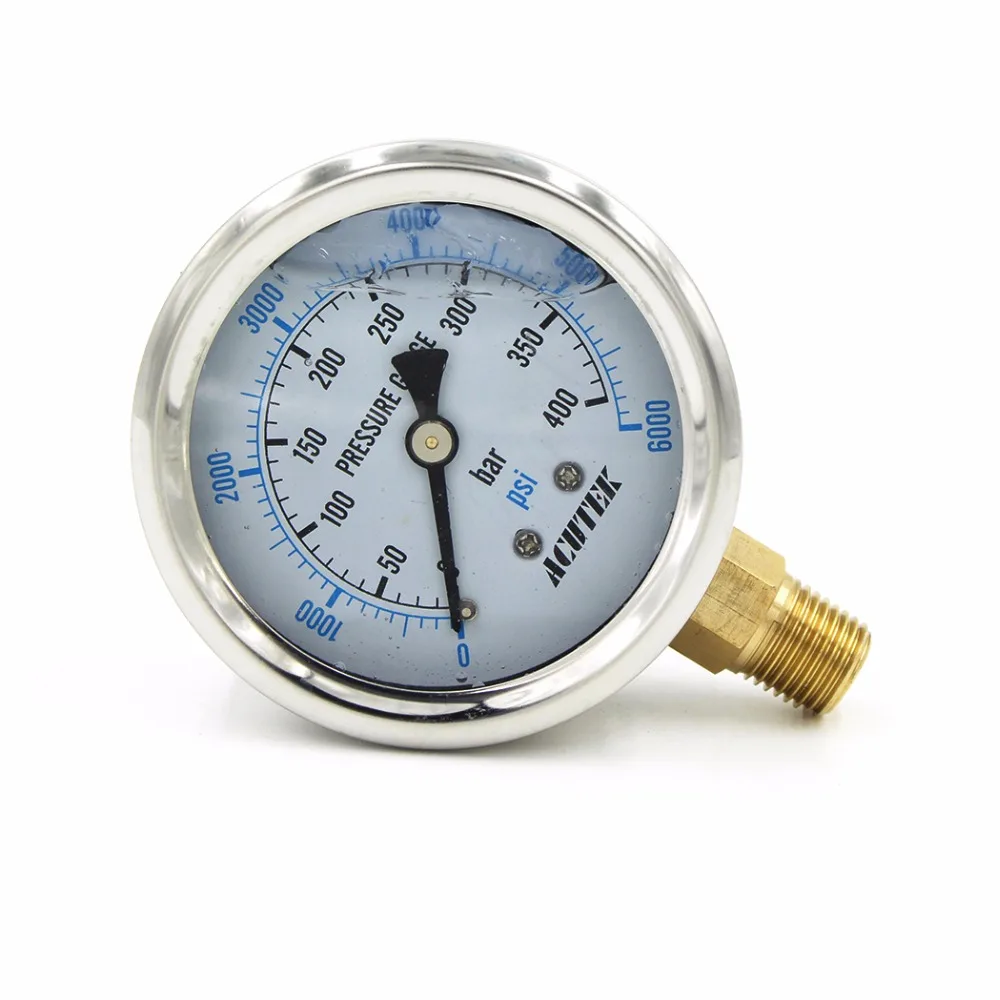 PCP Paintball Airsoft Pump 400bar/6000psi 63MM High Pressure Gauges Oil