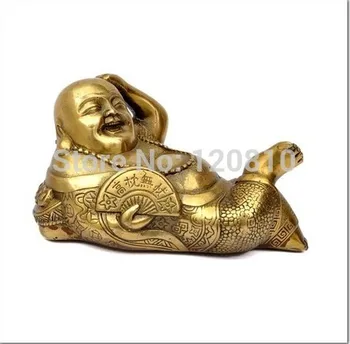 

SHUN Copper Maitreya Buddha ornaments sit back and relax enrichment Lucky security and peace