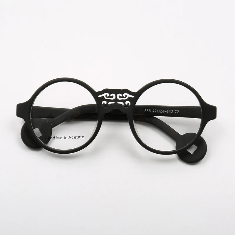 Restore Ancient Eyeglasses Frames Women Men Round Glasses Frames Black
