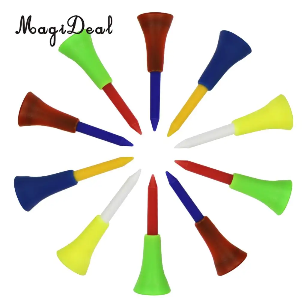 10pcs Golf Tees Plastic Golf Tees Ball Nail with Rubber Cushion Top Tee 70/56mm 10pcs Golf Tees Plastic Golf Tees Ball Nail with Rubber Cushion Top Tee 70/56mm