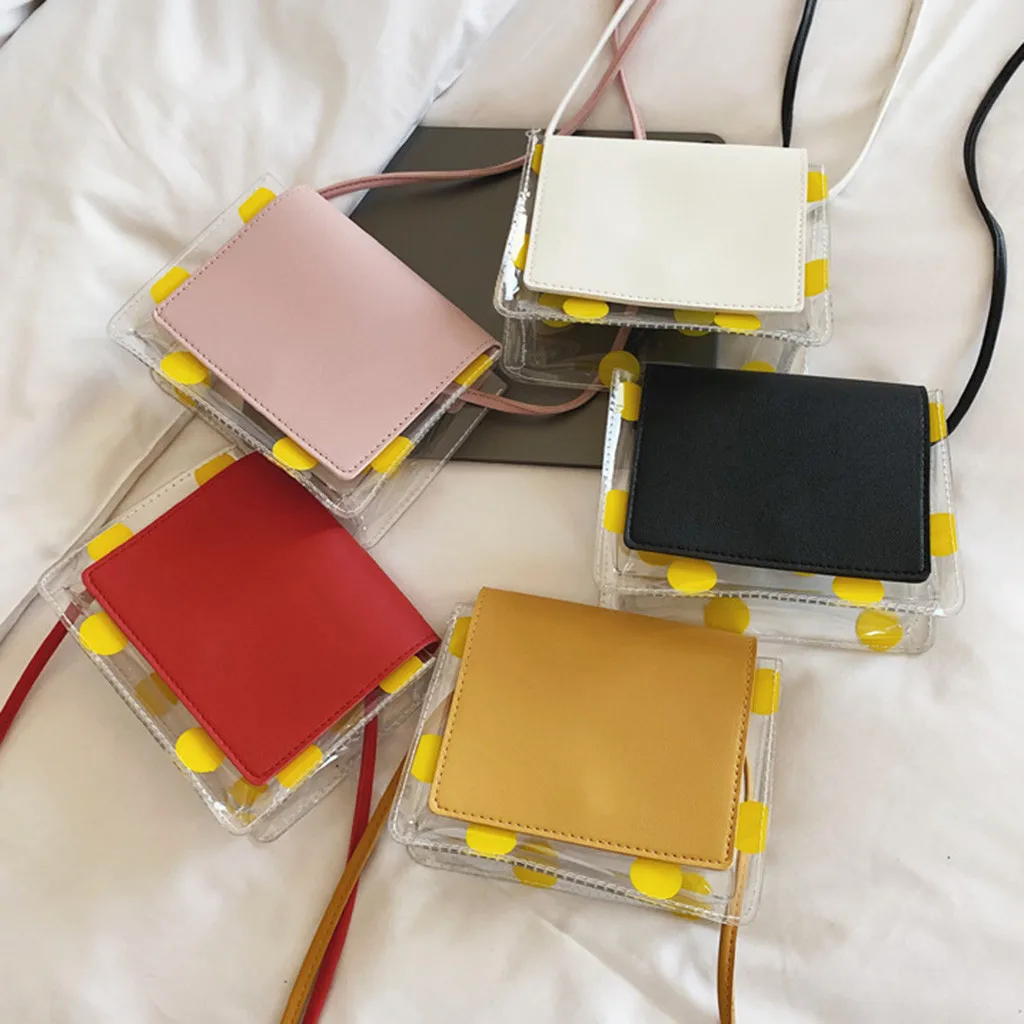 

Phone Bags Fashion Women transparent Shoulder Fashion solid color one-shoulder transparent bag Messenger Handbag Phone Bag May9
