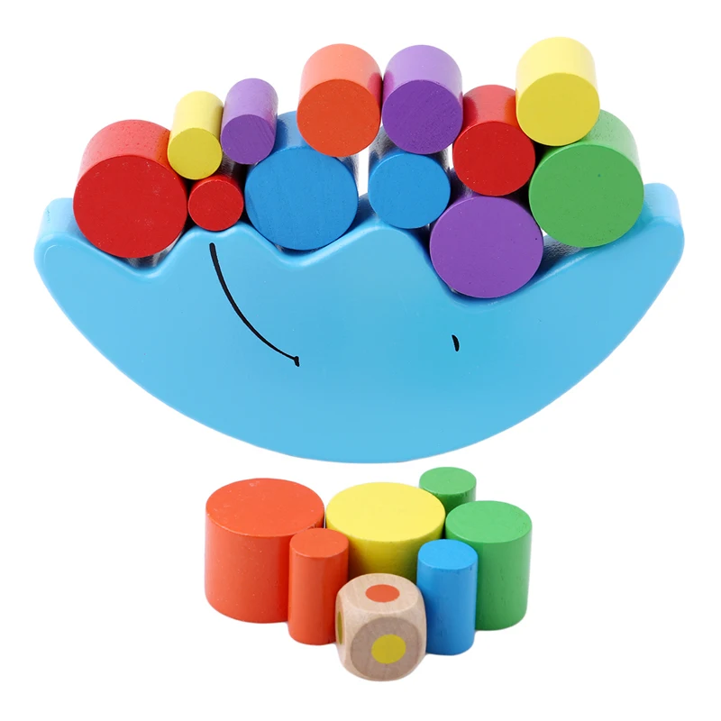

Baby Early Learning Toy Wood Moon Balancing Educational Toys Building Blocks Kids Children Balancing Toy