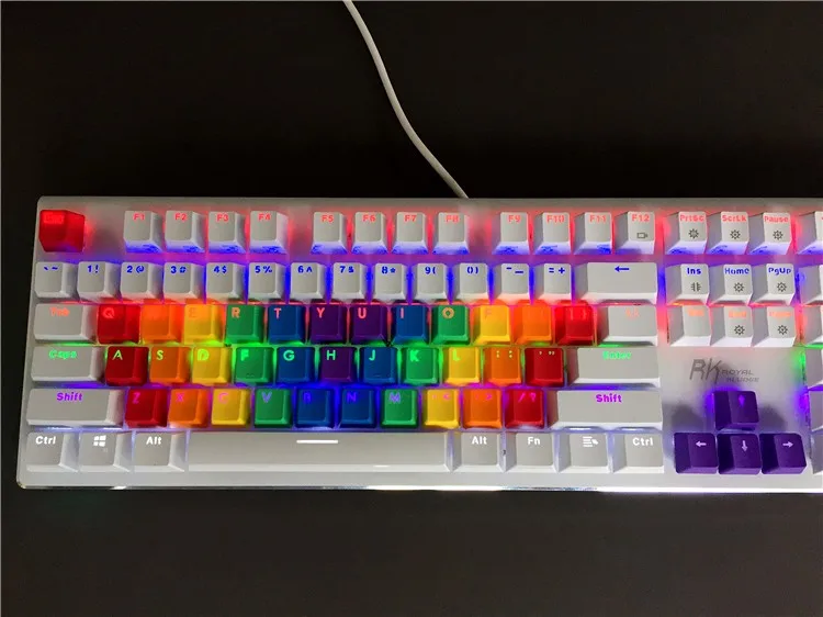 Новое поступление PBT 37 ключ Double shot Rainbow OEM MX переключатели Keycaps подсветка колпачки для проводной USB механическая клавиатура