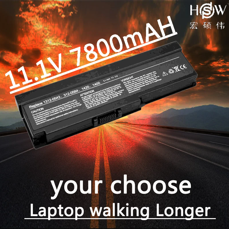 

HSW 7800mAh Laptop Battery For dell Inspiron 1420 Vostro 1400 312-0543 312-0584 451-10516 FT080 FT092 KX117 NR433 WW116 bateria