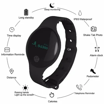 

Bluetooth Men Fitness Sports Record Monitoring Smart Band Smart Wrist Band IP66 Healthy Sleep Monitoring Watch for IOS Android