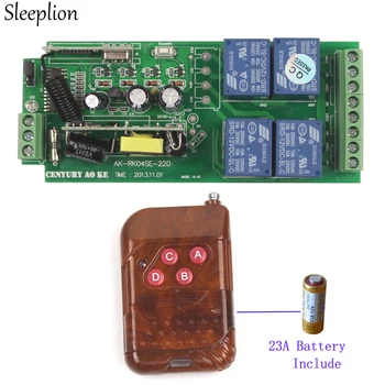 

Sleeplion 315/433MHz Universal Wireless Remote Control Switch 85-250V 220V 4CH Relay Receiver Module 4 Channel RF Transmitter