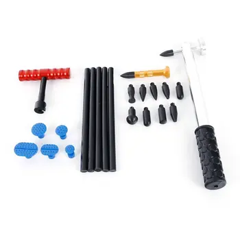 

PDR Paintless Dent Repair T Bar PDR Tool Dent Hammer with Aluminum Tap Down Glue Puller Tab for Paintless Dent Repair