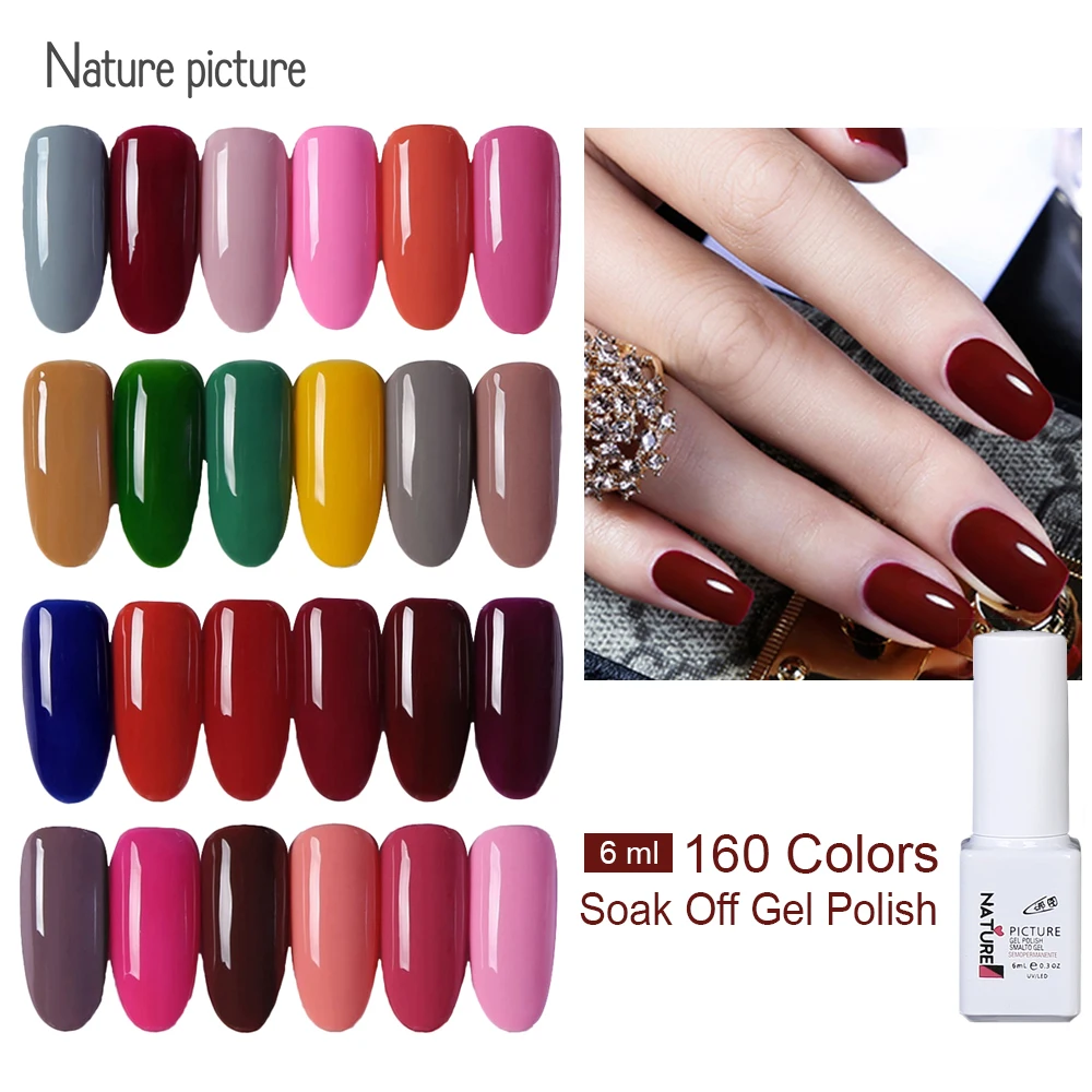 6 Ml Gel Lacquer Hybrid Nail Polish 160 Gelcolors Varnish Soak Off UV Gel Nail Ploish Art, Nails