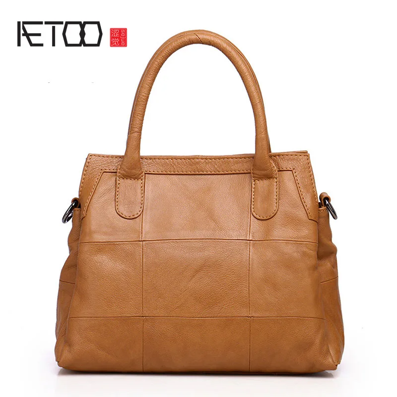 AETOO New Messenger bag female original leather fashion wild handbag simple shoulder bag big bag AETOO New Messenger bag female original leather fashion wild handbag simple shoulder bag big bag