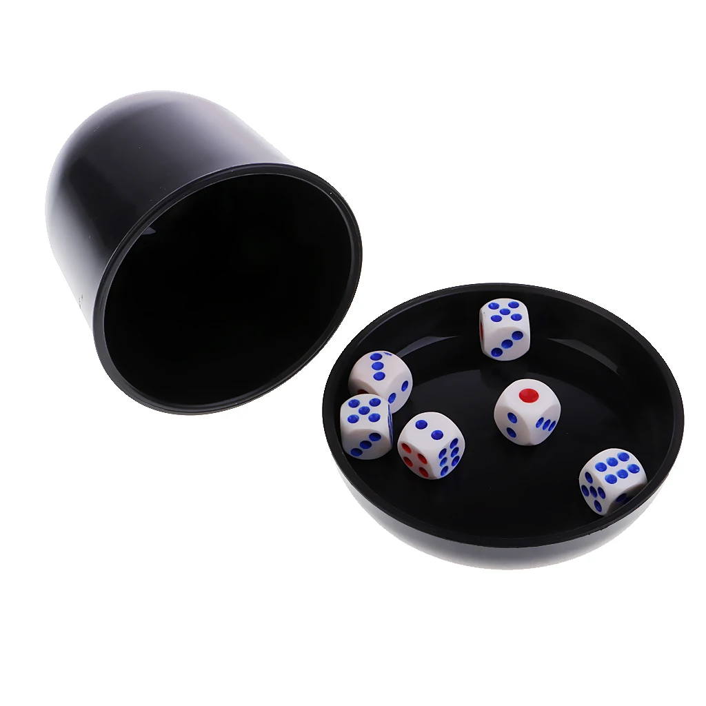 Dice Guessing Game Set Dice Cup Shaker with 6pcs Digital Dices for KTV Bar Pub Party Gambling Casino Poker Dice Game Accessories