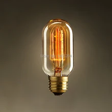 10 шт./T45 Вертикальная проволока накаливания лампы накаливания Эдисона 40 Вт 110 V или 120 V декоративная лампа для кафе барный зал Кофе магазин клуб