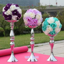 12 шт./лот Свадебные мастер стол подсвечник T дорога привести Серебряная Свадьба дорога приведет 30 см высота