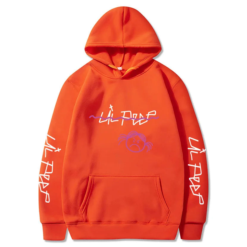 Orange 70 Lil Peep/толстовки с капюшоном Love lil. peep, мужские свитшоты, пуловер с капюшоном, свитшоты для мужчин/женщин, sudaderas cry, Детская уличная толстовка с капюшоном для мужчин - Цвет: Orange 70