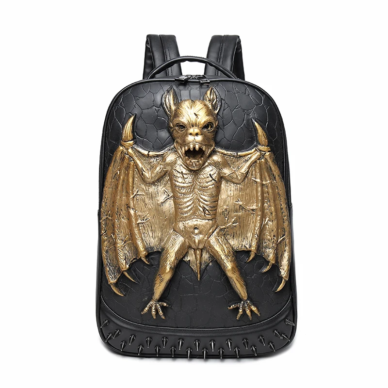 

The new personalized Street Cool Rock MEN Backpack Grimace Pattern Bat Mettal Pattern Backpack Funny Shoulder Bag PACK in Sale