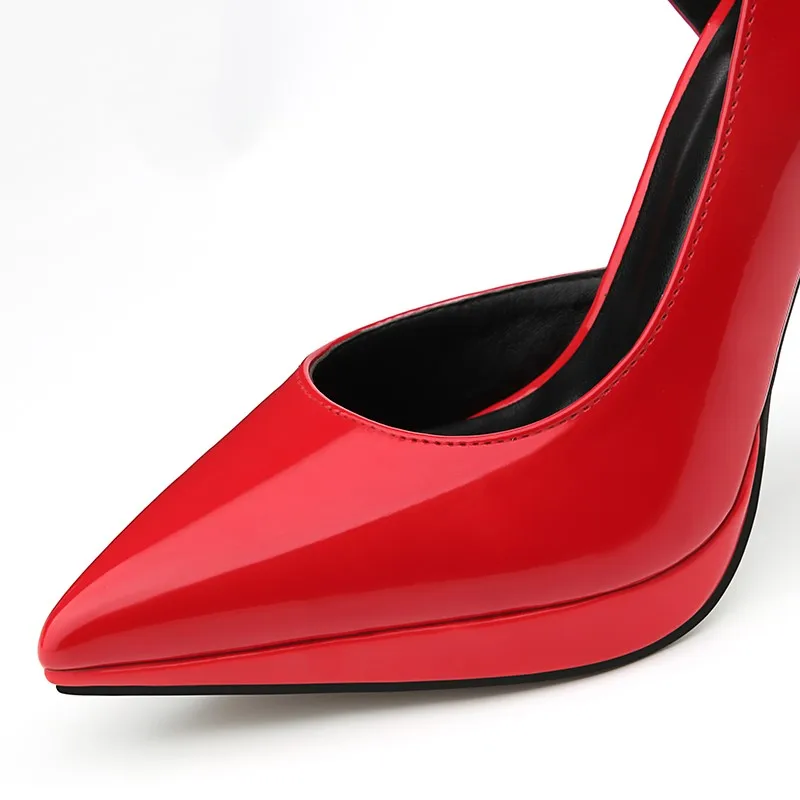 desnuda Tacón Negro De amp; Señaló Tacones blanco Las Zapato Henlu} Mujeres Charol rojo Pie Dedo Boda Plataforma Del {d Zapatos Mujer Cuero X1wqUPxq4