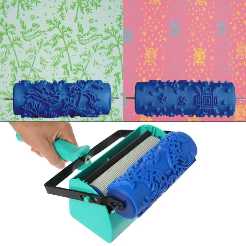 Patterned Paint Roller Decorative Household Embossing Texture Rubber Roller DIY Pattern Paint Roller Reusable Classic DIY Paint Roller, Men's, Size
