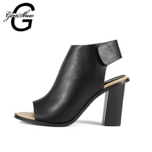 GENSHUO 8 CM Heels Schuhe Frau Sommer Gladiator Frauen Sandalen Sexy peep Toe Ankle Strap High Heel Sandalen Alias De Salto 34