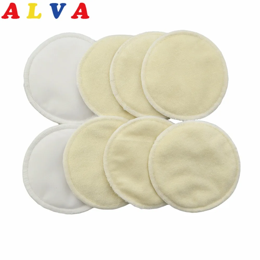 (8pcs per pack)  Alvababy Reusable Bamboo Breast Pad Nursing Pads For Mum Reusable PUL Feeding Pad Bamboo Reusable Breast Pads 2